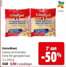Colruyt EntreMont Franse emmentaler Extra fijn geraspte kaas 2 x 250 g aanbieding