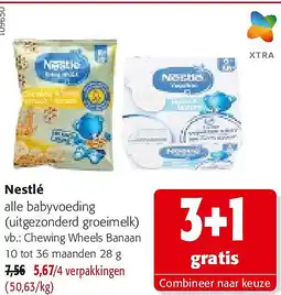 Colruyt Nestlé Chewing Wheels Banaan 10 tot 36 maanden 28 g aanbieding