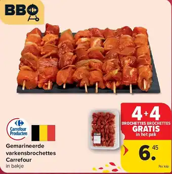 Carrefour Gemarineerde varkensbrochettes Carrefour aanbieding