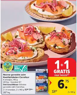 Carrefour Noorse gerookte zalm Kwaliteitsketen Carrefour aanbieding