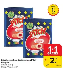 Carrefour Brioches met aardbeiensmaak Pitch Pasquier aanbieding