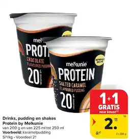 Carrefour Drinks, pudding en shakes Protein by Melkunie aanbieding