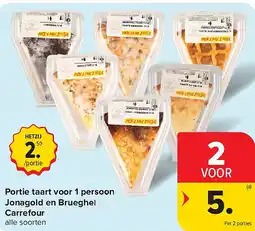 Carrefour Portie taart voor 1 persoon Jonagold en Brueghel Carrefour aanbieding