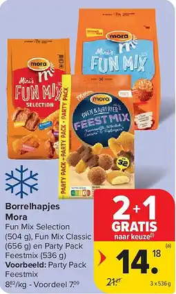 Carrefour Borrelhapjes Mora aanbieding