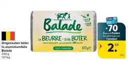 Carrefour Ongezouten boter in aluminiumfolie Balade aanbieding