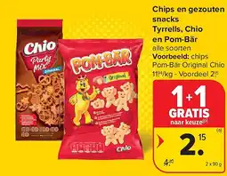 Carrefour Chips en gezouten snacks Tyrrells, Chio en Pom-Bär aanbieding