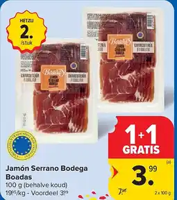 Carrefour Jamón Serrano Bodega Boadas aanbieding