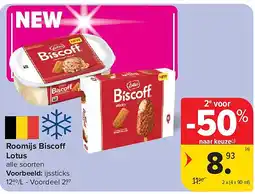 Carrefour Roomijs Biscoff Lotus aanbieding