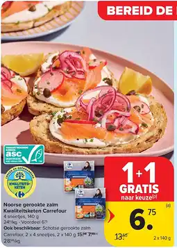 Carrefour Noorse gerookte zalm Kwaliteitsketen Carrefour aanbieding