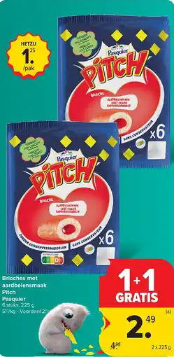 Carrefour Brioches met aardbeiensmaak Pitch Pasquier aanbieding