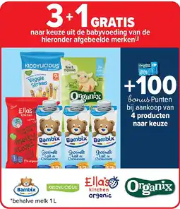Carrefour naar keuze uit de babyvoeding van de hieronder afgebeelde merken aanbieding