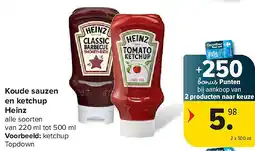 Carrefour Koude sauzen en ketchup Heinz aanbieding