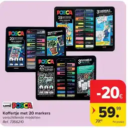 Carrefour Koffertje met 20 markers aanbieding