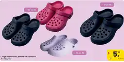 Carrefour Clogs voor heren, dames en kinderen aanbieding
