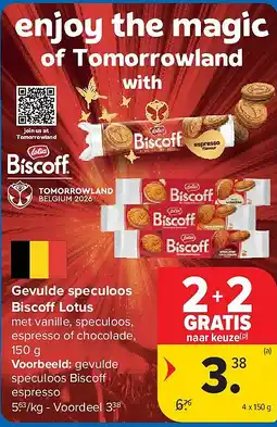 Carrefour Gevulde speculoos Biscoff Lotus aanbieding