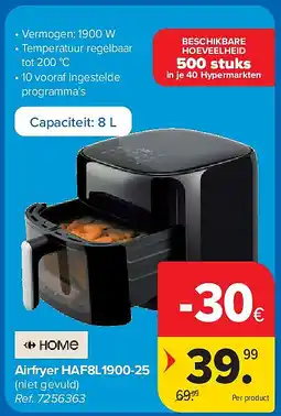 Carrefour Airfryer HAF8L1900-25 aanbieding