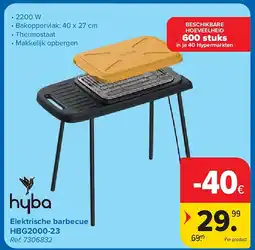 Carrefour Elektrische barbecue HBG2000-23 aanbieding