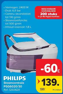 Carrefour Stoomcentrale PSG6020/30 aanbieding