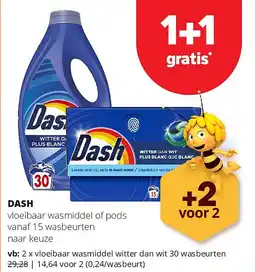 Spar DASH vloeibaar wasmiddel witter dan wit 30 wasbeurten aanbieding