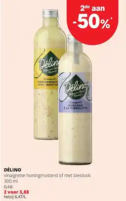 Spar DÉLINO vinaigrette honingmosterd of met bieslook 300 ml aanbieding