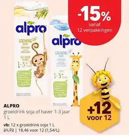 Spar ALPRO groeidrink soja 1 L aanbieding