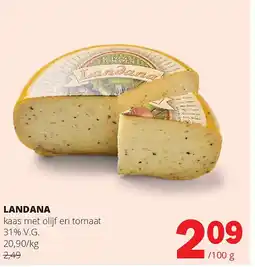 Spar LANDANA kaas met olijf en tomaat 31% V.G aanbieding