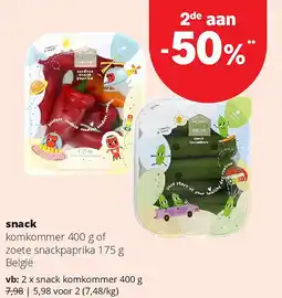 Spar snack snack komkommer 400 g aanbieding
