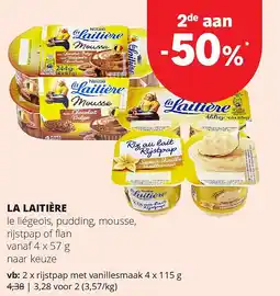 Spar LA LAITIÈRE rijstpap met vanillesmaak 4 x 115 g aanbieding