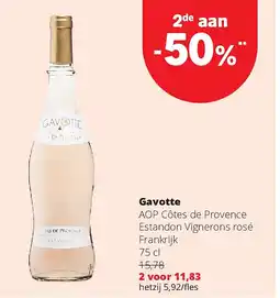 Spar Gavotte AOP Côtes de Provence Estandon Vignerons rosé Frankrijk 75 cl aanbieding