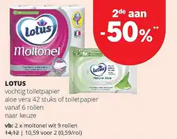 Spar LOTUS moltonel wit 9 rollen aanbieding