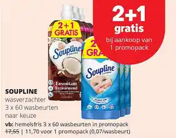 Spar SOUPLINE hemelsfris 3 x 60 wasbeurten in promopack aanbieding
