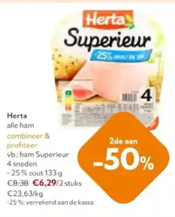 OKay Herta ham Superieur 4 sneden -25% zout 133 g aanbieding