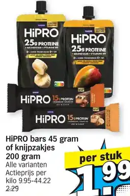 Albert Heijn HIPRO bars of knijpzakjes aanbieding