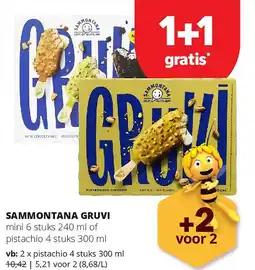 Spar SAMMONTANA GRUVI pistachio 4 stuks 300 ml aanbieding