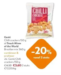 OKay Genki Chilli crackers 150 g aanbieding