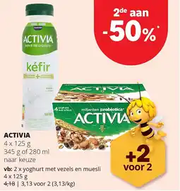 Spar ACTIVIA yoghurt met vezels en muesli 4 x 125 g aanbieding
