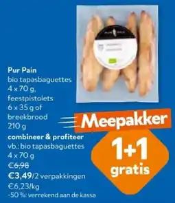 OKay Pur Pain bio tapasbaguettes 4x70 g aanbieding