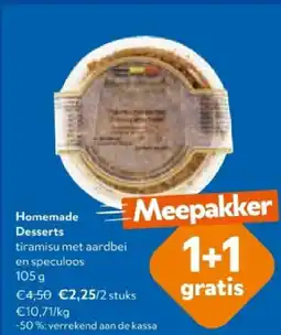 OKay Homemade Desserts tiramisu met aardbei en speculoos 105 g aanbieding