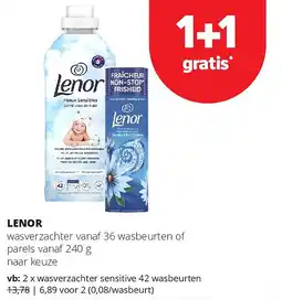 Spar LENOR wasverzachter sensitive 42 wasbeurten aanbieding