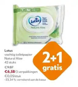 OKay Lotus vochtig toiletpapier Natural Aloe 42 stuks aanbieding