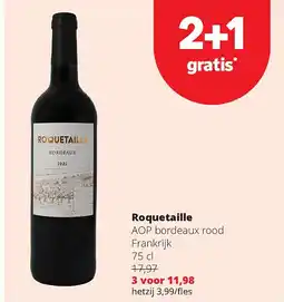 Spar Roquetaille AOP bordeaux rood Frankrijk 75 cl aanbieding