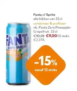 OKay Fanta Zero PineappleGrapefruit 33 cl aanbieding