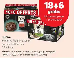 Spar SHEBA mix mini filets in saus 24 x 85 g in promopack aanbieding