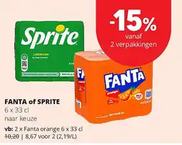 Spar Fanta orange 6 x 33 cl aanbieding