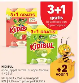 Spar KIDIBUL appel 4 x 25 cl in promopack aanbieding