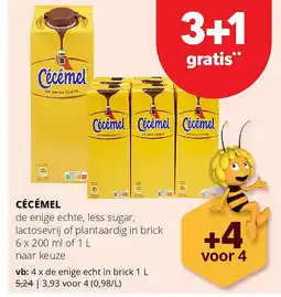 Spar CÉCÉMEL de enige echt in brick 1 L aanbieding