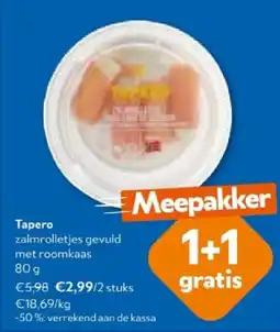 OKay Tapero zalmrolletjes gevuld met roomkaas 80 g aanbieding
