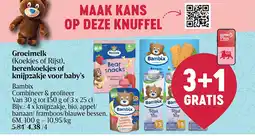 Delhaize Groeimelk (Koekjes of Rijst), berenkoekjes of knijpzakje voor baby’s aanbieding