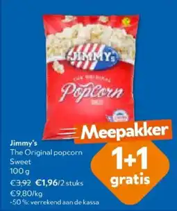 OKay Jimmy's The Original popcorn Sweet 100 g aanbieding