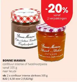 Spar BONNE MAMAN confituur intense abrikoos 335 g aanbieding